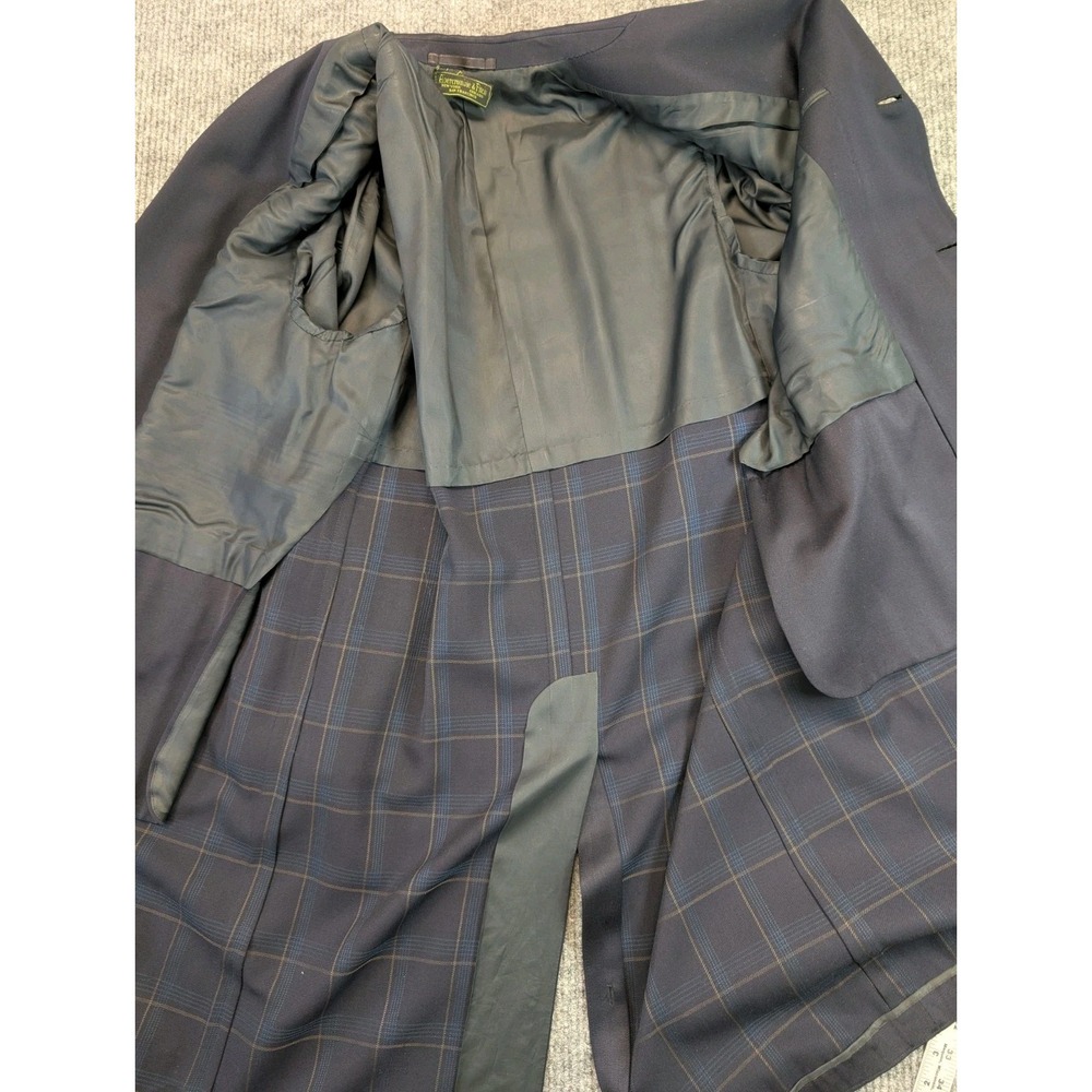 Abercrombie And Fitch Trench coat Dark Blue Men's XL Missing Button - Picture 16 of 16